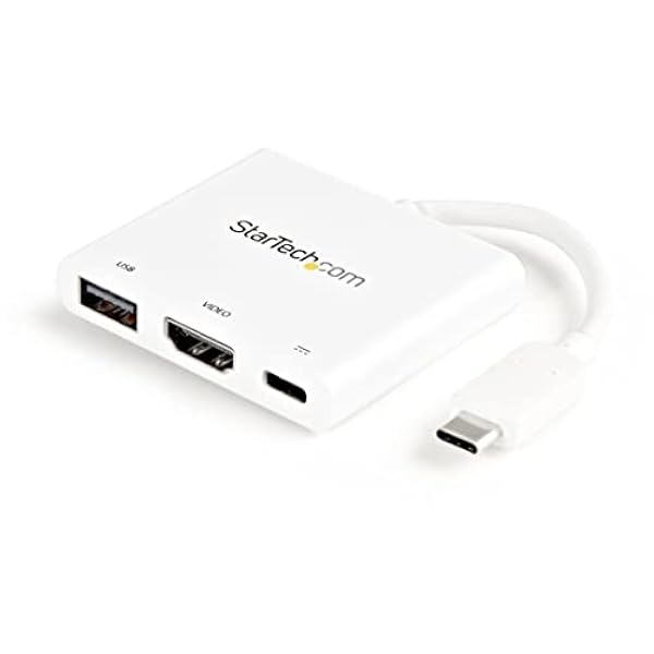 StarTech.com USB-C till HDMI-adapter - vit - 4K 30 Hz - Thunderbolt 3 kompatibel - med strömförsörjning (USB PD) - USB C Dongle (CDP2HDUACPW)